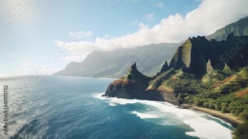 View of Na Pali Coast on Kauai Island, Hawaii