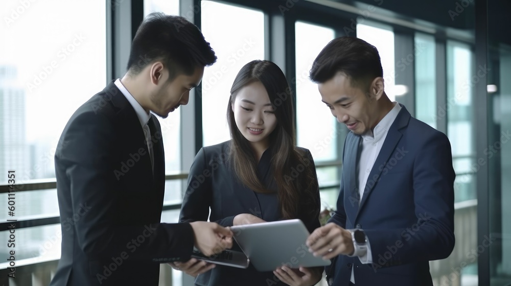 Business people using digital tablet in office Business people using digital tablet in office