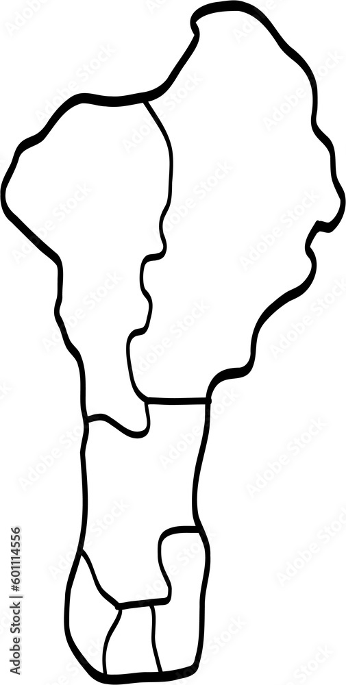 doodle freehand drawing of benin map. doodle freehand drawing of benin map.
