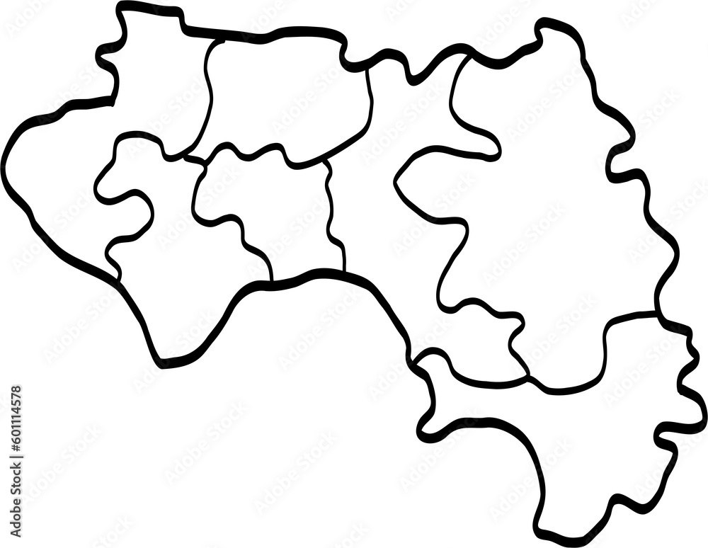 doodle freehand drawing of guinea map.