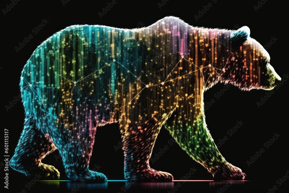 Obraz premium Stock market bear market trading graph. Financial concept market place stock exchange, generative AI