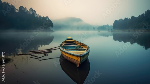 Lonely boat at the lake