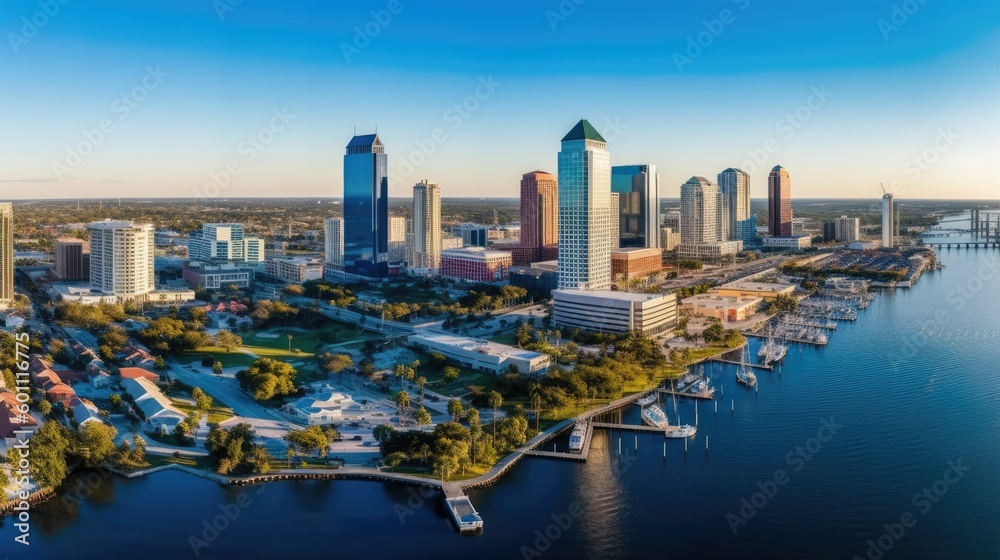 custom made wallpaper toronto digitalAerial panorama of Tampa, Florida skyline