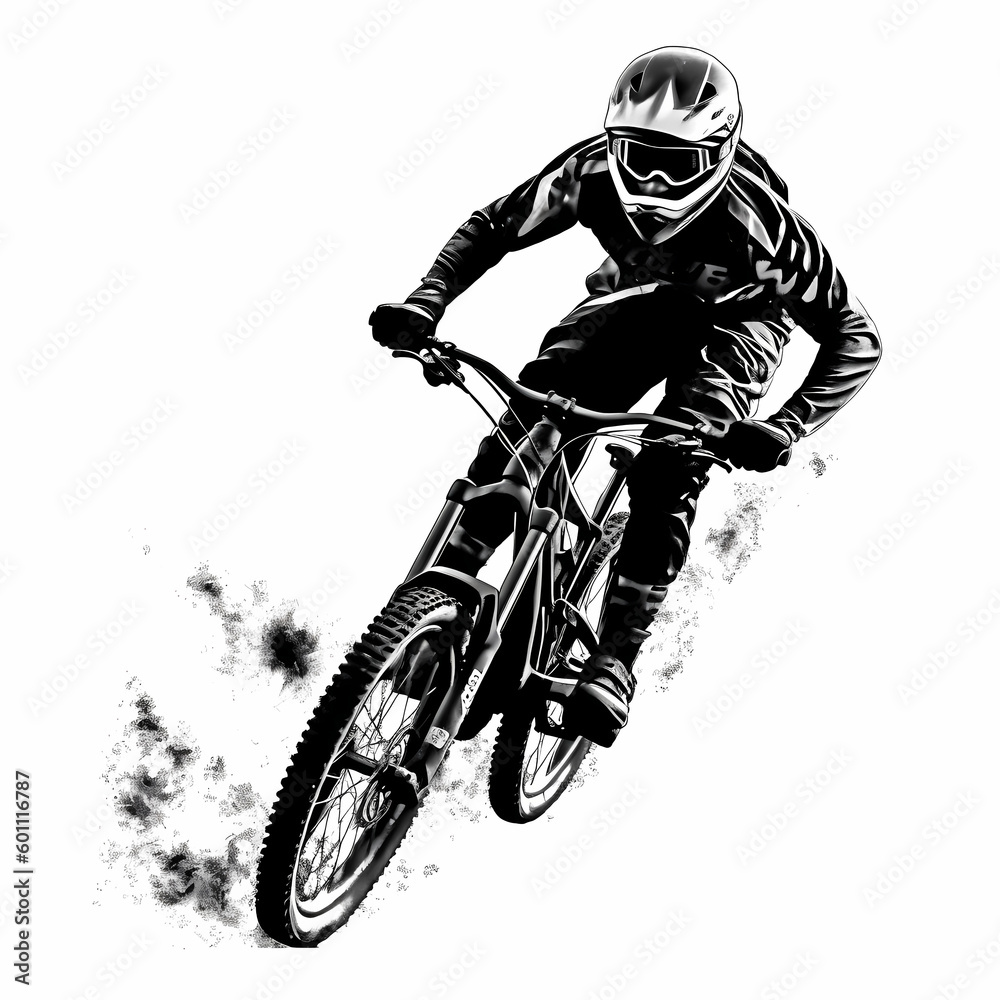 Fototapeta premium Mountain Biker Design. Generative AI