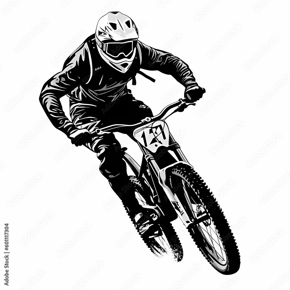 Mountain Biker Design. Generative AI Mountain Biker Design. Generative AI