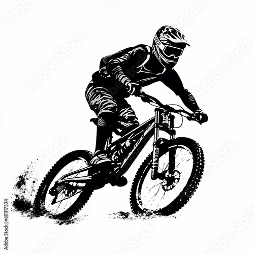 Mountain Biker Design. Generative AI