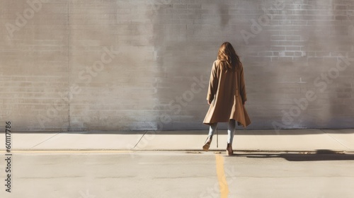 Wallpaper Mural Woman walking away on a city street Torontodigital.ca