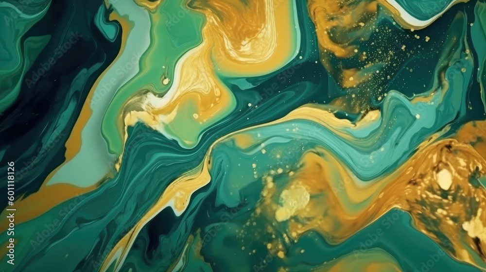 Green and gold marble background Green and gold marble background