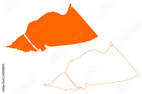 Krimpen aan den IJssel municipality (Kingdom of the Netherlands, Holland, South Holland or Zuid-Holland province) map vector illustration, scribble sketch map
