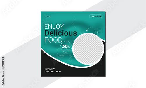 Food menu banner social media post . Editable social media templates for promotions. Layout design for marketing on social media.