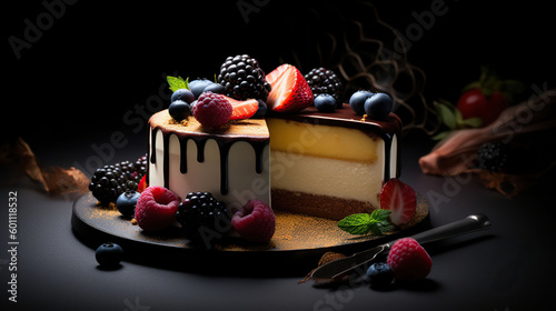 An amazing photo of cakes still life, cinematic light, food photography. Generative AI photo