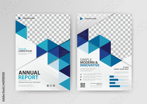 Business abstract vector template for Brochure, AnnualReport, Magazine, Poster, Corporate Presentation, Portfolio, Flyer, Market, infographic with blue color size A4, Front and back.