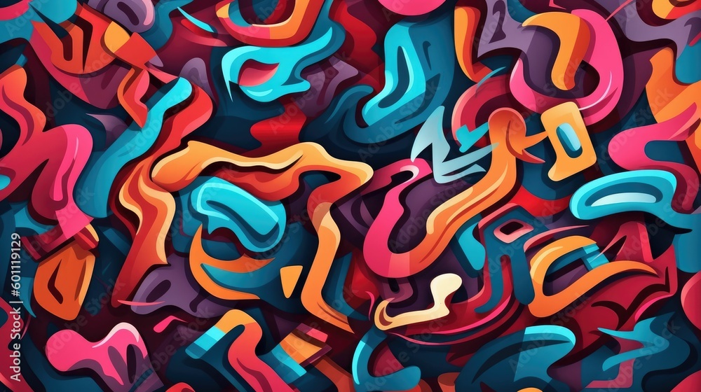 Colored Generative AI Graffiti Art Background Colored Generative AI Graffiti Art Background