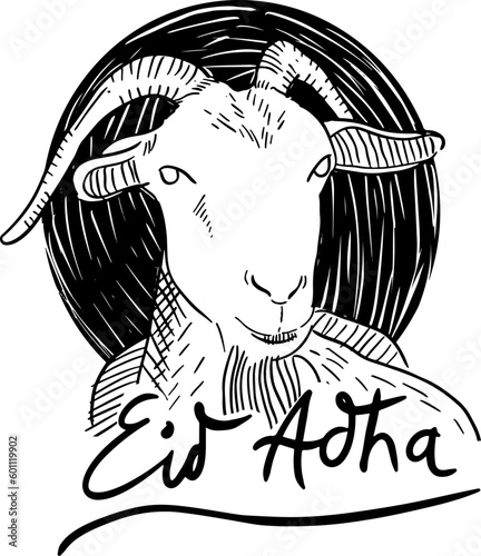 goat vector line art for eid adha