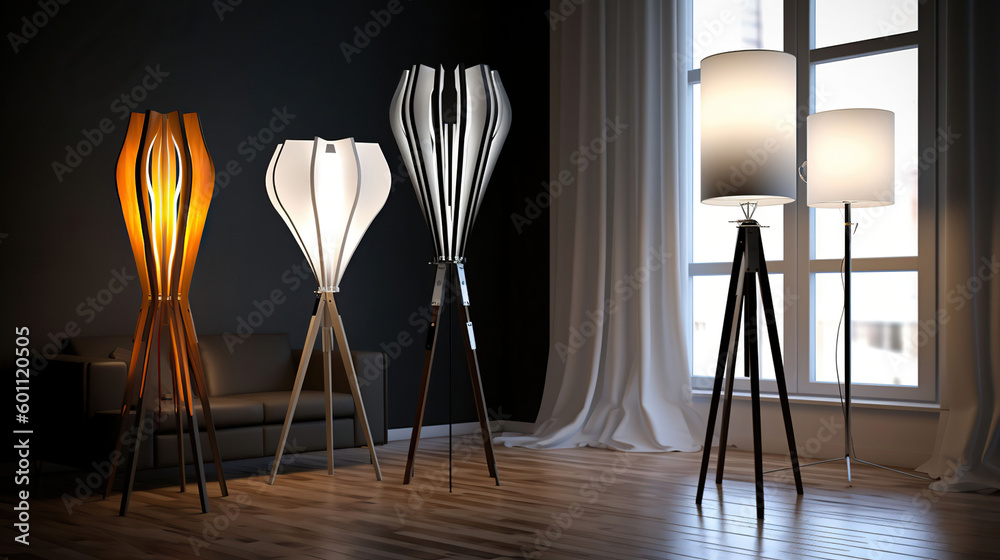 floor lamp design ideas, in the style of luminous 3d objects, dark white and dark maroon, high-key lighting, contemporary gothic, Generative AI floor lamp design ideas, in the style of luminous 3d objects, dark white and dark maroon, high-key lighting, contemporary gothic, Generative AI
