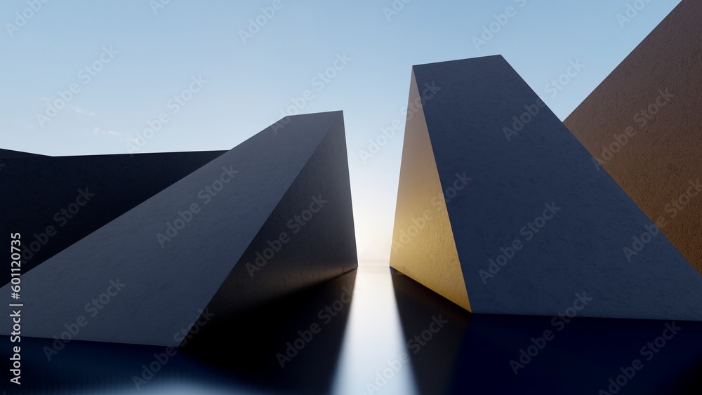 3d rendering architecture background concrete wall geometric shapes 3d rendering architecture background concrete wall geometric shapes