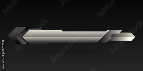 Abstract metal lower third gui title banner for video broadcast