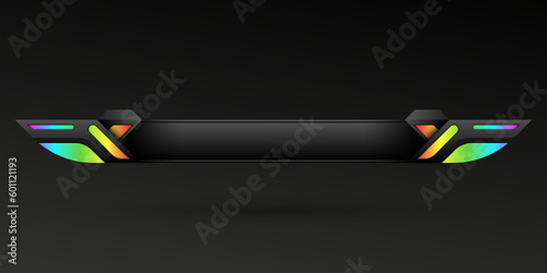Futuristic rgb border game gui screen title lower third banner