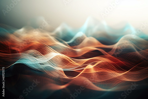 Abstract background of bright wavy lines photo