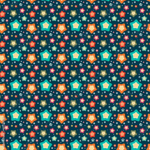Colorful stars vector seamless background
