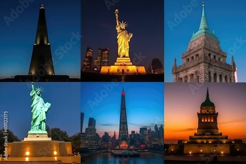 Landmarks, famous monuments, significant statues, iconic