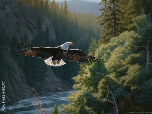 Bald Eagle's Domain: Sovereign of the Wild Skies © VisualMarketplace