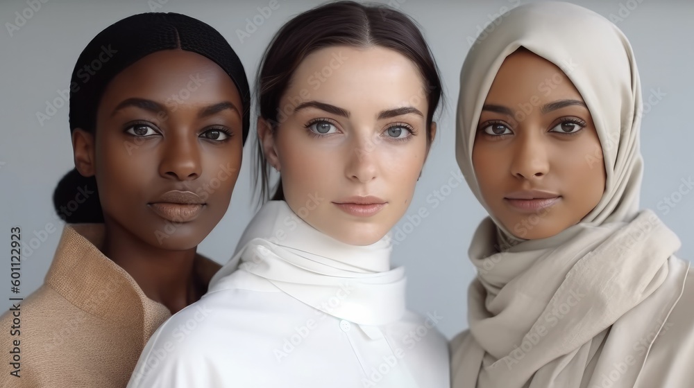Diverse models looking at the camera Diverse models looking at the camera