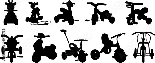 "Illustrated Toy Cycle Silhouettes: A Comprehensive Vector Set" "Vector Illustrations of Toy Cycle Silhouettes: All-Angle Renderings"