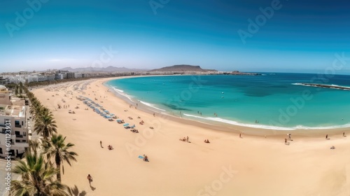 Fototapeta Naklejka Na Ścianę i Meble -  Panoramic view of Morro Jable beach