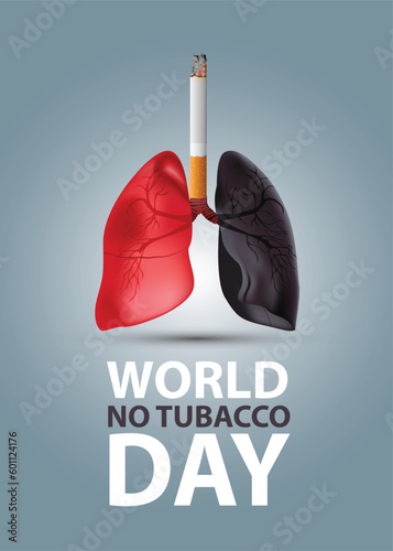world no tobacco day poster. lungs with cigarette .abstract vector illustration design