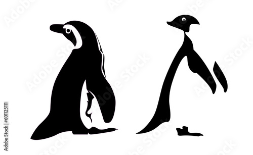 penguin silhouette vector eps 10