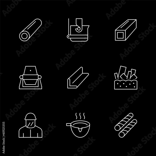 Set line icons of metallurgy