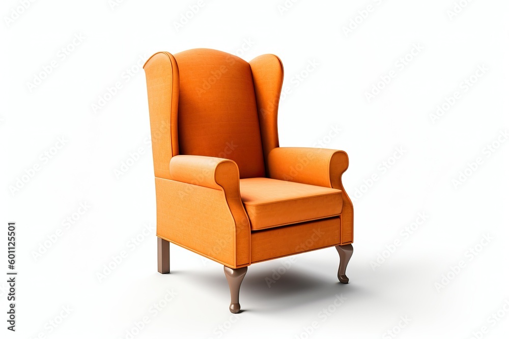 Classic wingback chair on white background (Ai generated) Classic wingback chair on white background (Ai generated)