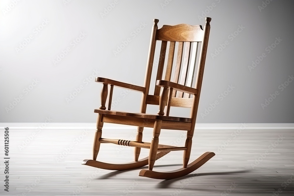 Rocking chair, Classic wooden furniture on white background (Ai generated) Rocking chair, Classic wooden furniture on white background (Ai generated)