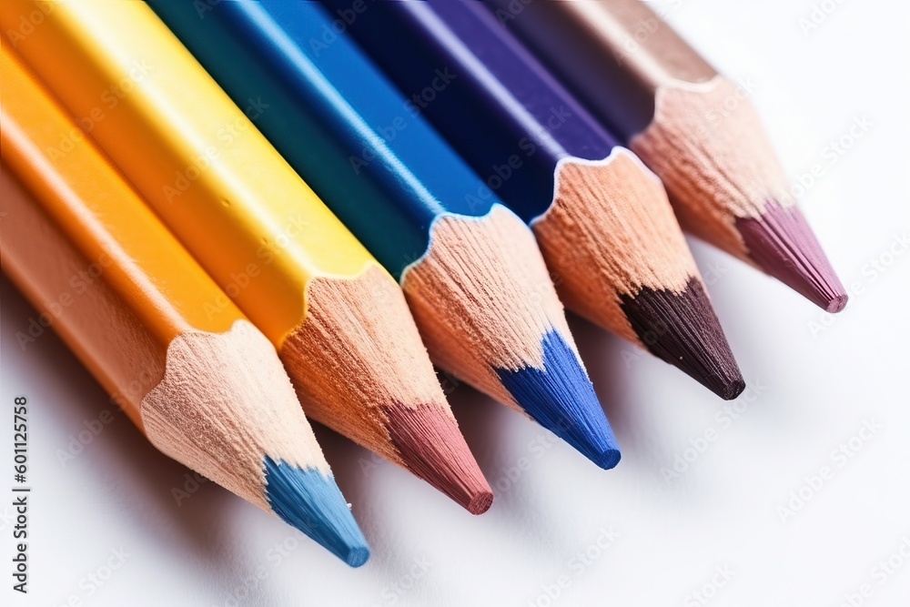 Colorful pencil on white background (Ai generated) Colorful pencil on white background (Ai generated)