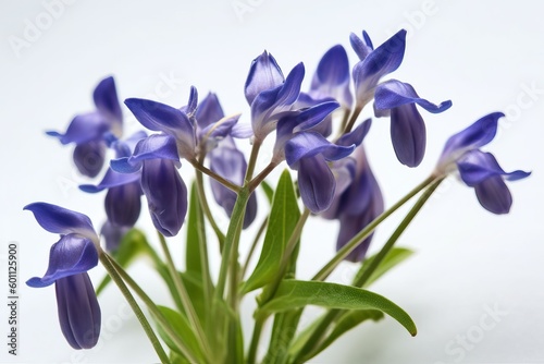 Bluebell flower  on white background  Ai generated 