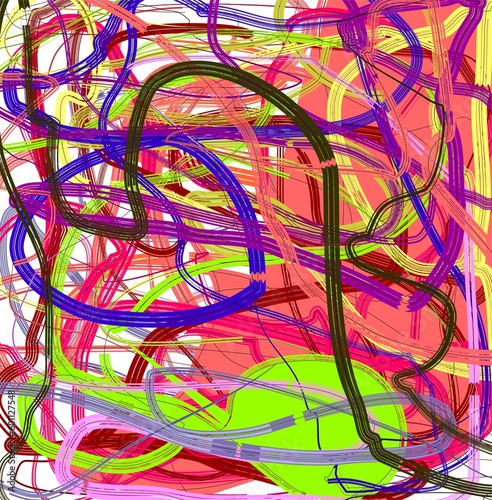 Multicolored paint, watercolor forms, swirls, lines, abstract background