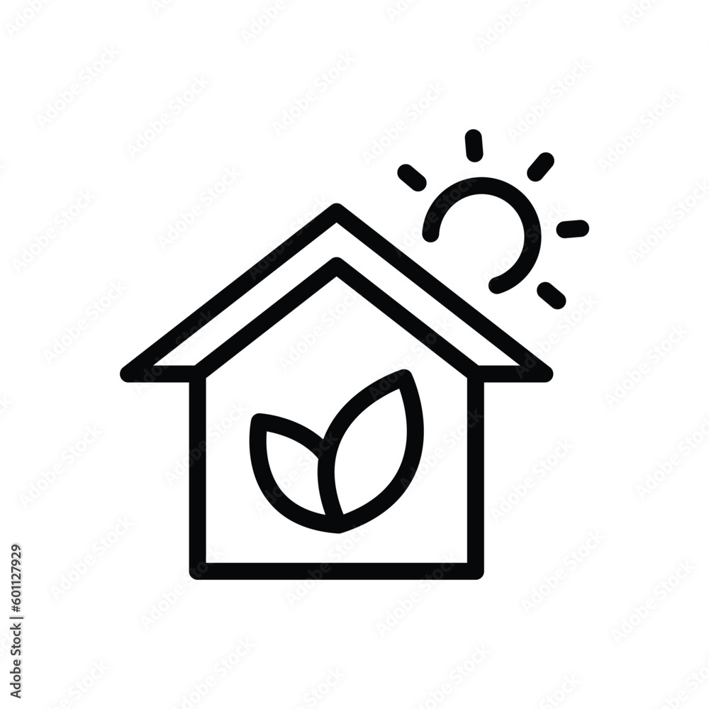 Eco-House Thin line icon - Real Estate - EDITABLE STROKE - EPS Vector Eco-House Thin line icon - Real Estate - EDITABLE STROKE - EPS Vector