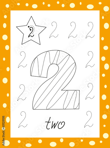 numbers coloring for children. Hand drawn Arabic numerals from one to nine. Hand drawn numbers from 0 to 9 in doodle style isolated on white background. Number. vector illustration