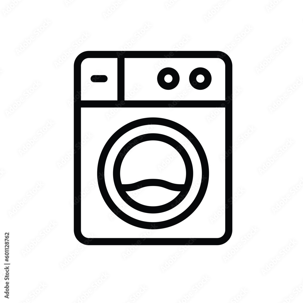 Washing Machine Thin line icon - Real Estate - EDITABLE STROKE - EPS Vector Washing Machine Thin line icon - Real Estate - EDITABLE STROKE - EPS Vector