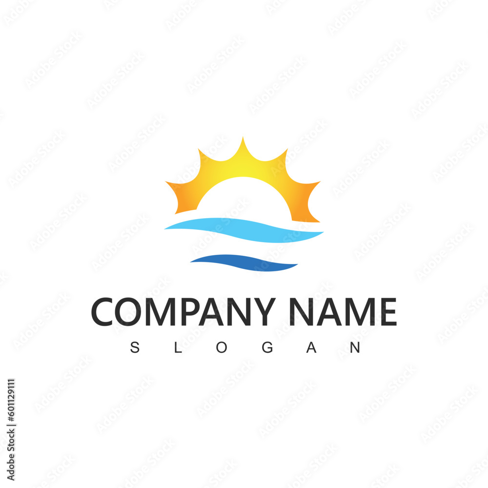 Obraz premium Rising Sun Logo, Sun Icon