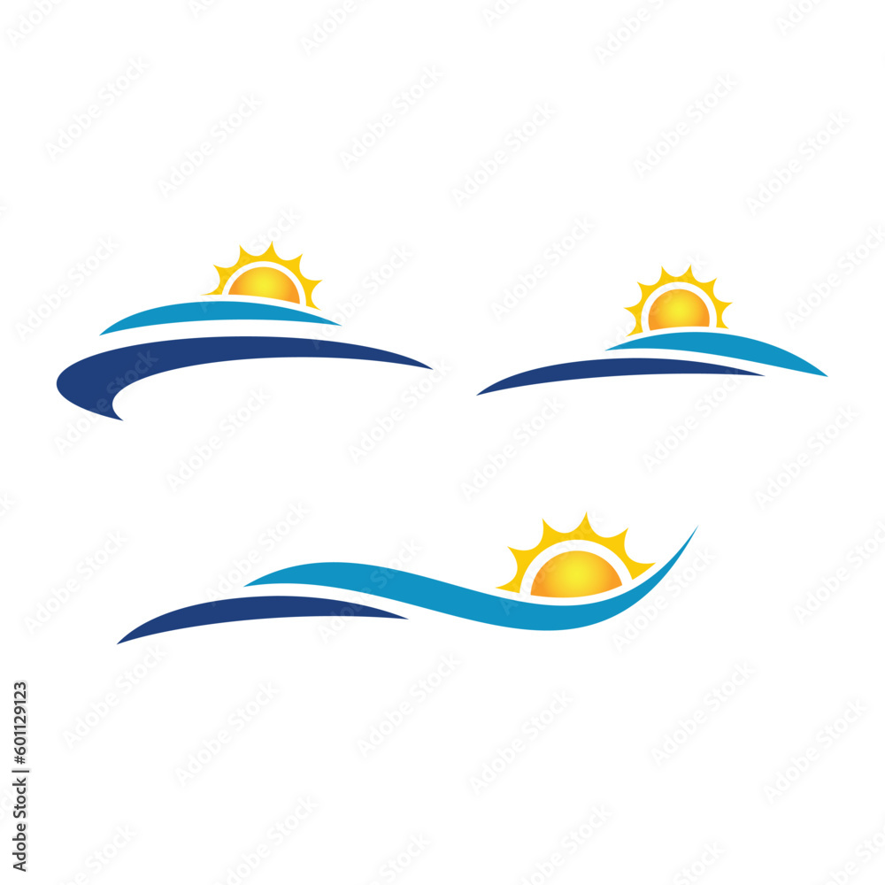Fototapeta premium Rising Sun Logo, Sun Icon