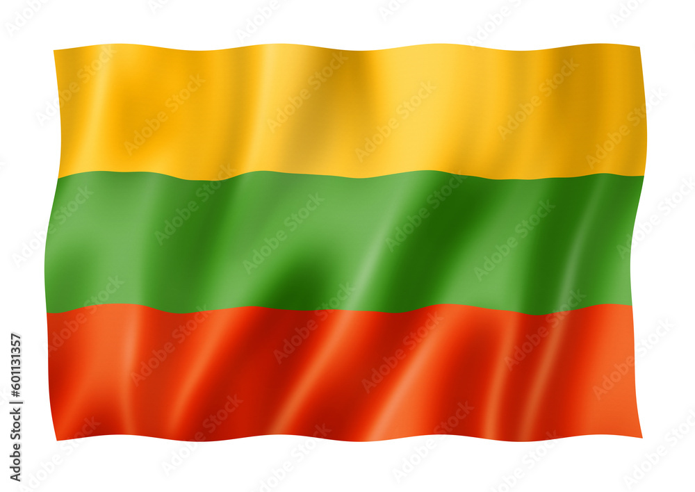 Lithuanian flag isolated on white