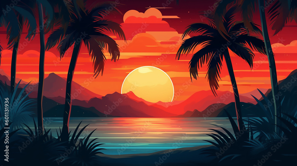 Beautiful Sunset Painting