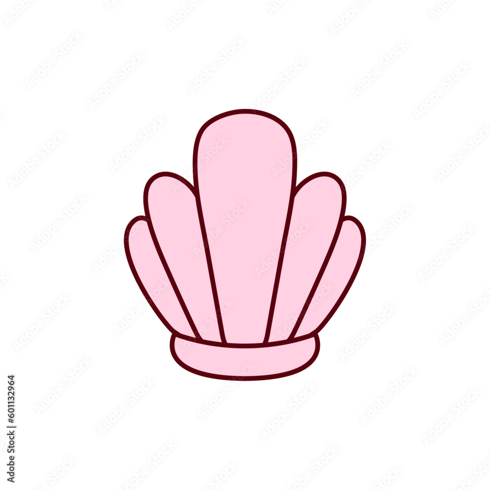 sea shell flat illustration in white background sea shell flat illustration in white background