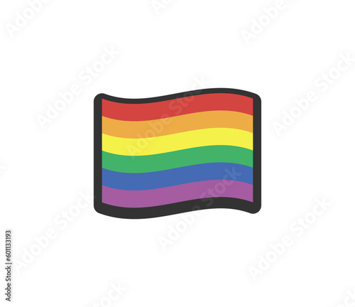 Pride month icon. Rainbow flag symbol.