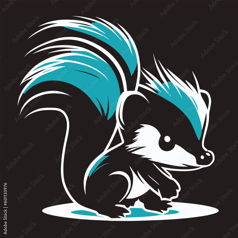 A Skunk Cute Vector, Animal, Cartoon A Skunk Cute Vector, Animal, Cartoon
