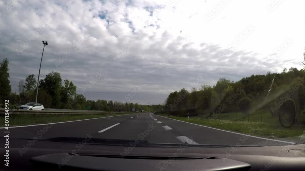 driving a car on the highway, view from the car, cloudy, spring
driving a car on the highway, view from the car, cloudy, spring