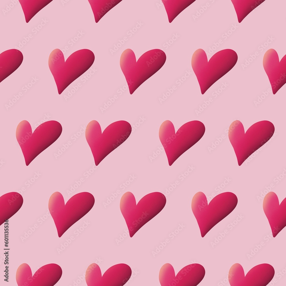 heart shaped pattern tiled pink background