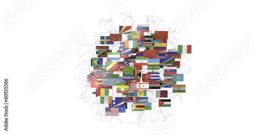 Canvas Print Global communication, international messaging and translation concept - PNG tran